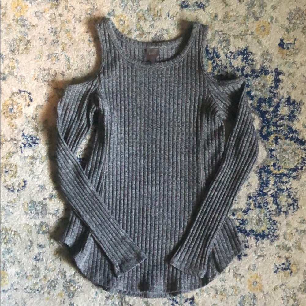 Bobi Cold Shoulder Ribbed Top